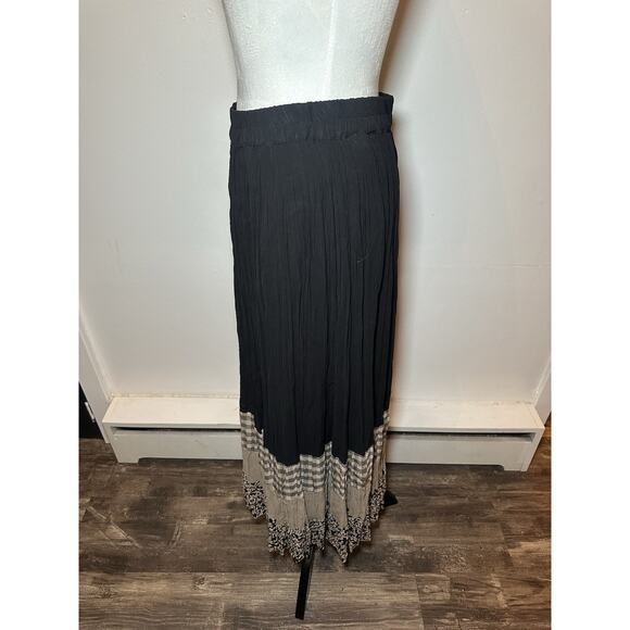 Vintage 90s Y2K Skirt Sz L Boho Checker Patchwork Print Grunge Light Weight - Picture 4 of 6